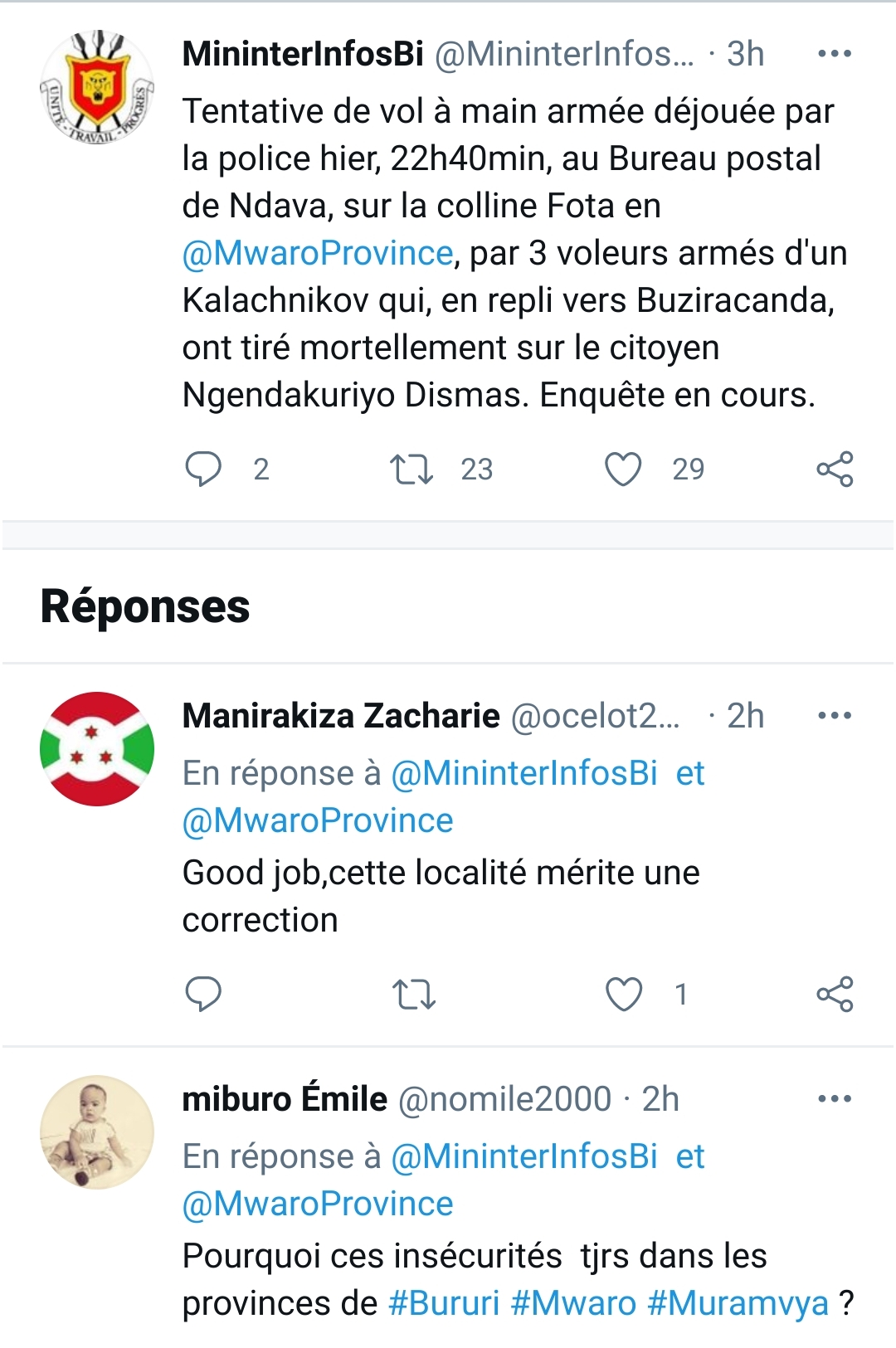 Burundi, actualité